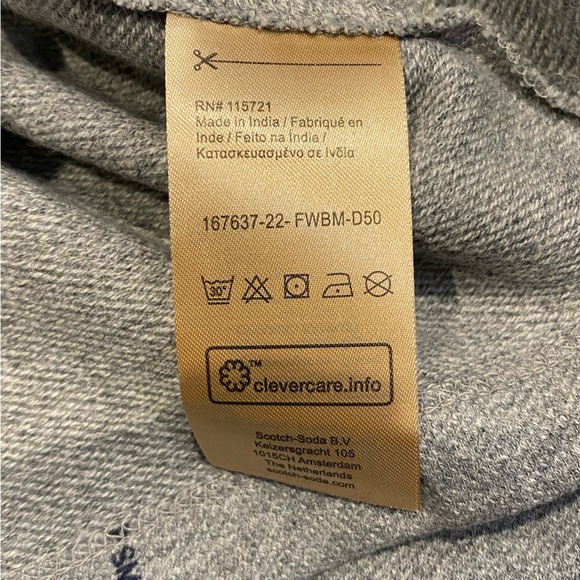 Scotch & Soda Boys Long Sleeve Printed T Shirt Gray NWT - Picture 6 of 9